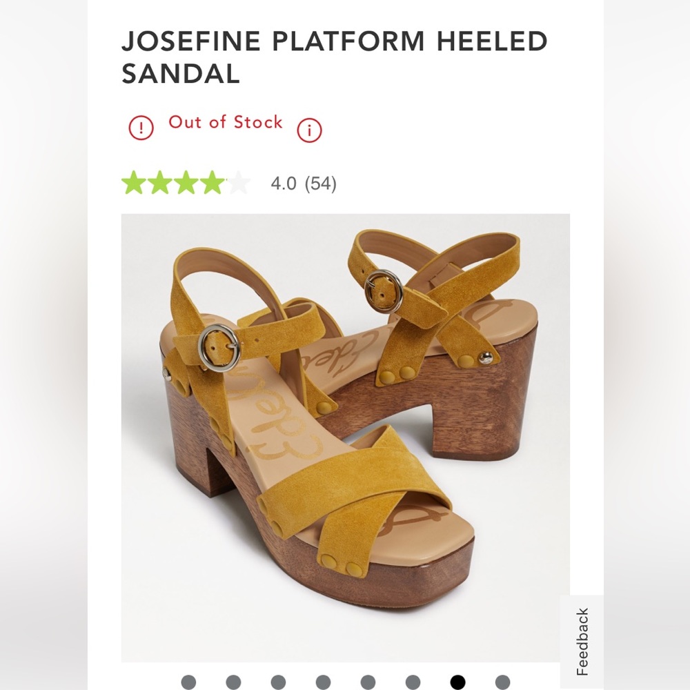 Sam Edelman Josephine Suede Heeled Sandal. Mustard